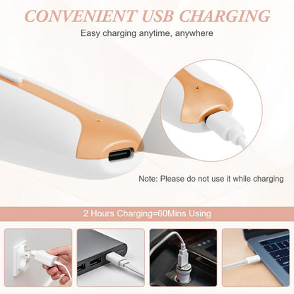 AOOWU Afeitadora Mujer, 4 en 1 Rasuradora Mujer Zona Intima, Recargable Kit Afeitadora Electrica, Portátil Afeitadora Electrica Mujer para Cuerpo, Zona del Bikini, Vello Facial, Nariz y Cejas, Blanco