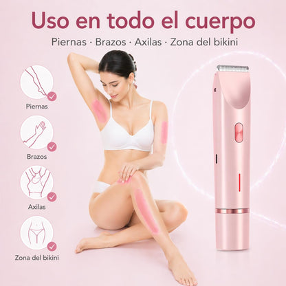 Ephra Depiladora Intima, 2 En 1 Recargable Con Doble Cabezal, Afeitadora Corporal Completa Para Piernas, Axilas, Brazos Y Zona Bikini, Uso HúMedo Y Seco (Azul)